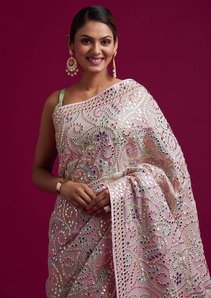 pink trending and designer saree