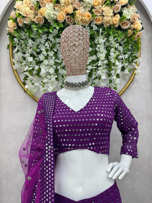 purple designer lehenga choli for women